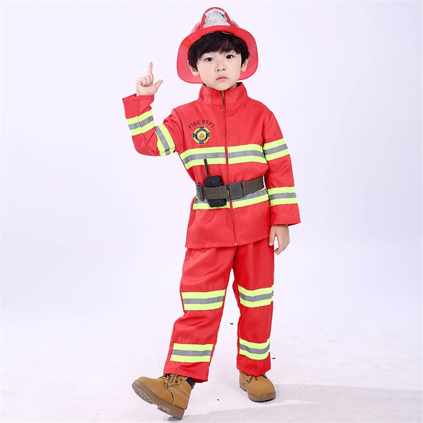 Детская Униформа Пожарника на Хэллоуин вечерние вечеринки карнавальные