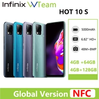 infinix hot 10s nfc support smartphone global version 4gb 64gb 6 82 display 5000mah battery helio g85 48mp ai tripl rearcamera