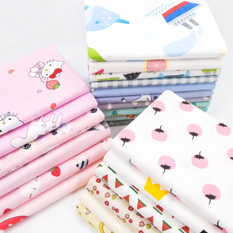 

100% Cotton Cartoon Printed Sewing Fabric Kids Clothes Quilt DIY Patchwork Material Breathable Cotton Cloth By Meter