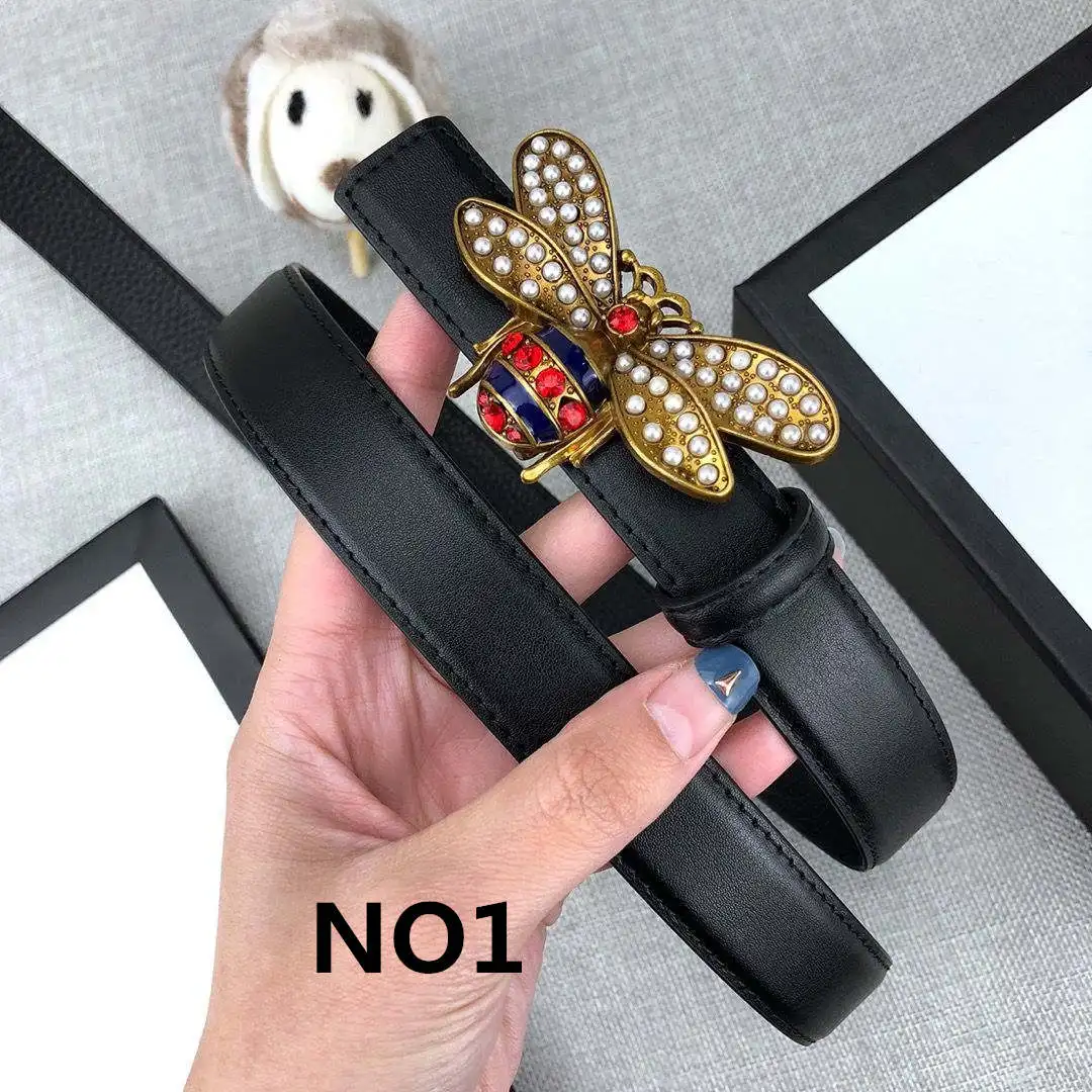 

Little Bee Belts Belts Womens Bees Belt Casual Smooth Buckle Fashion Belts 6 Models Width 24Mm High Quality with Option of Box