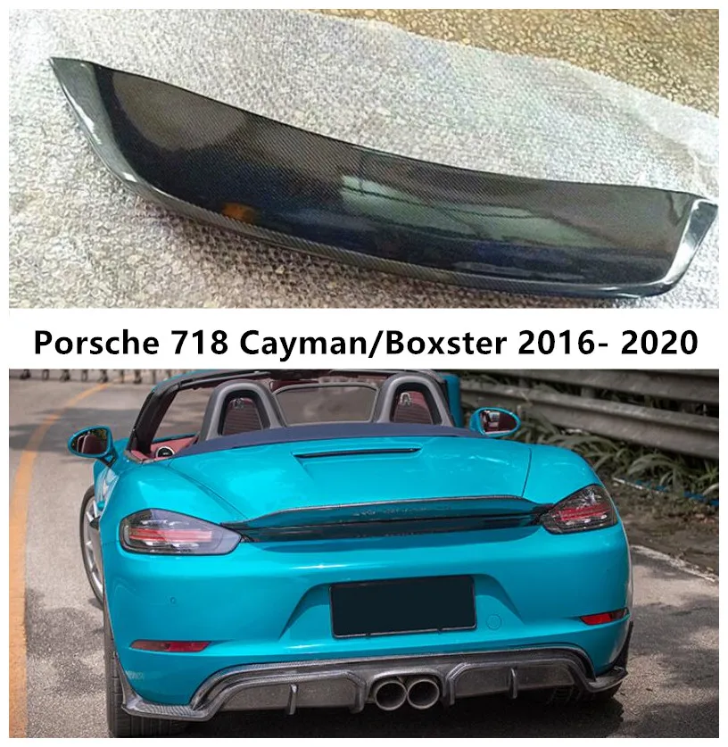 

Спойлер для Porsche 718, Cayman Boxster 2016, 2017, 2018, 2019, 2020, заднее крыло, задний хвост, искусственное углеродное волокно