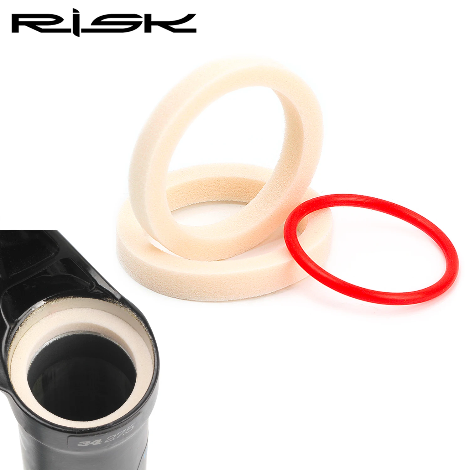 

2PCS RISK Bicycle Fork Sponge Ring Oil Sealed Foam For Bike Suspension Fork Sponges Itinerary 0-ring 32/34/35/36mm