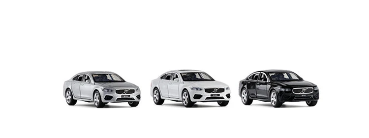 Изысканный подарок 1:32 модель из сплава VOLVO S90, моделирование литого под давлением звука и света оттяните назад модель автомобиля, детские игрушки