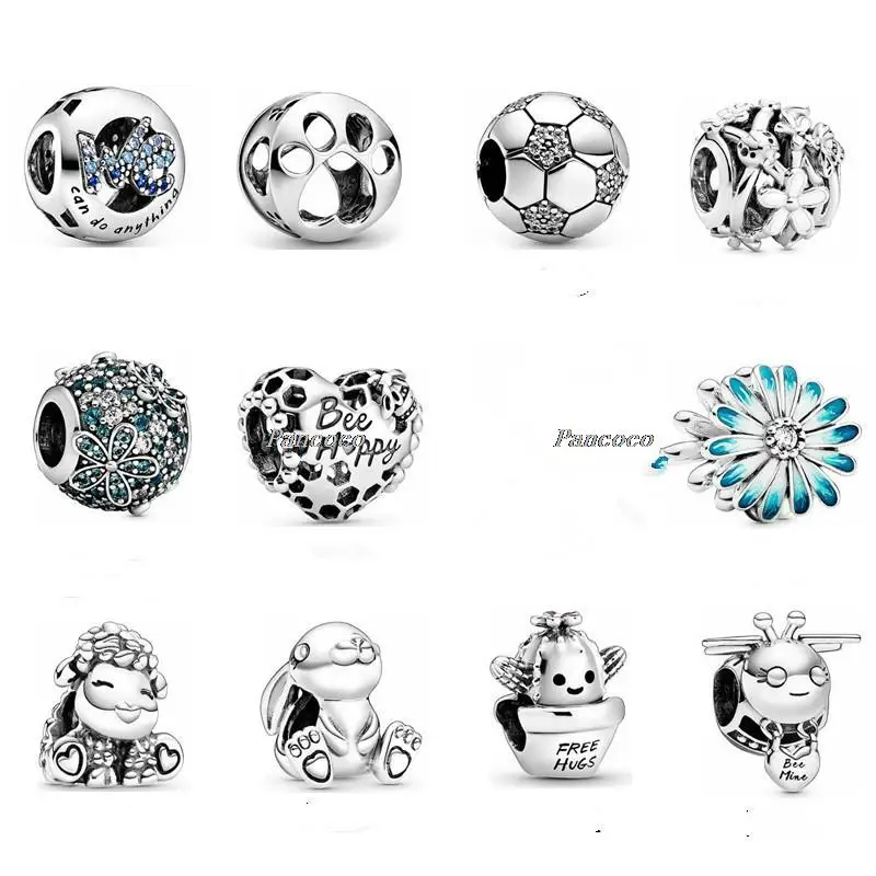 

925 Sterling Silver We Can Do Anything With Crystal Charm Bead Fit Women Pandora Bracelet & Necklace Jewelry