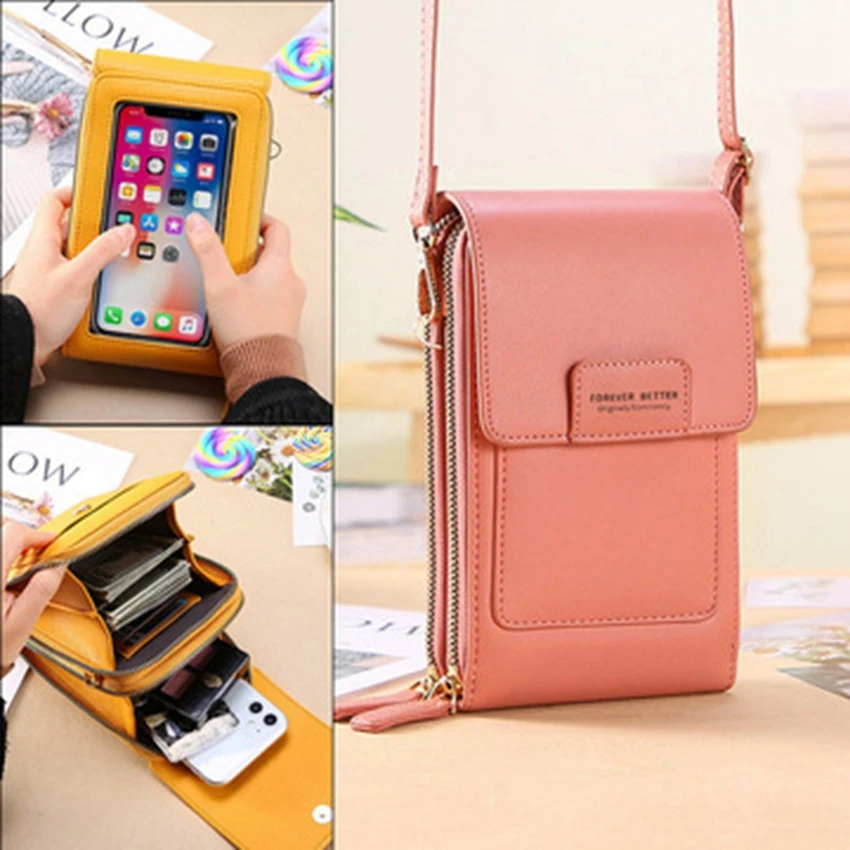 

Touch Screen Mobile Phone Bag Female Small Messenger Cute Small Bag For Mobile Phone Fashion Key Coin Purse Vertical