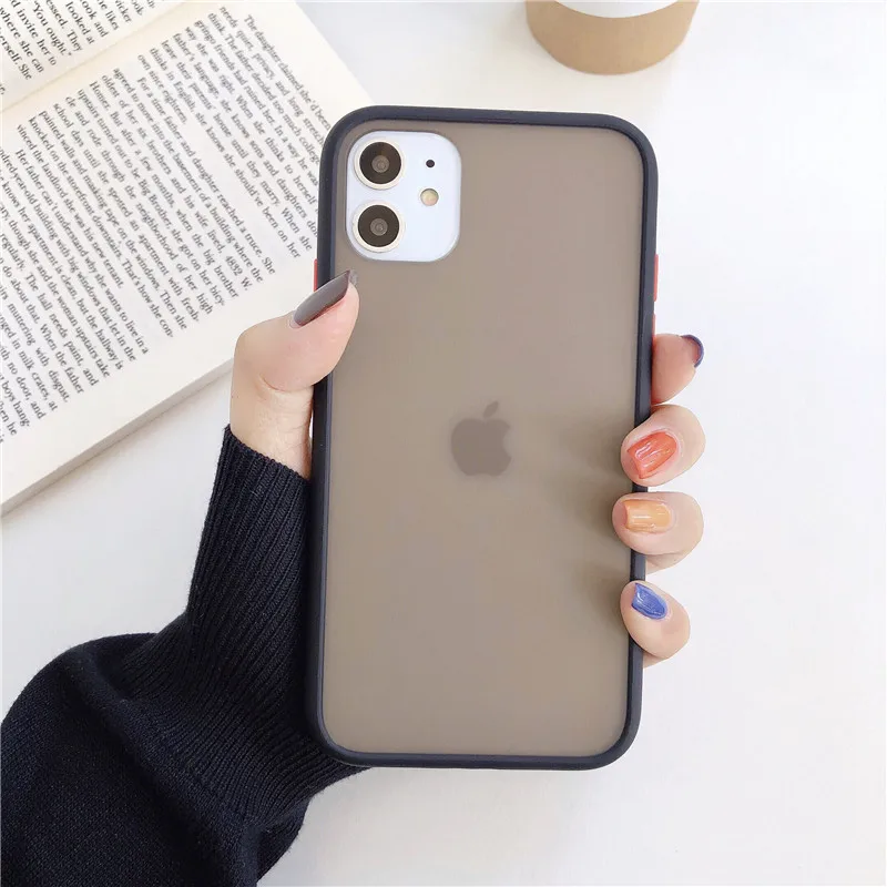 Цветной полупрозрачный матовый чехол для iPhone 11 pro 6 6s 6plus 7 8 Plus X XS Чехлы для MAX XR Мягкий ТПУ силиконовый задний пластиковый чехол - Цвет: 1