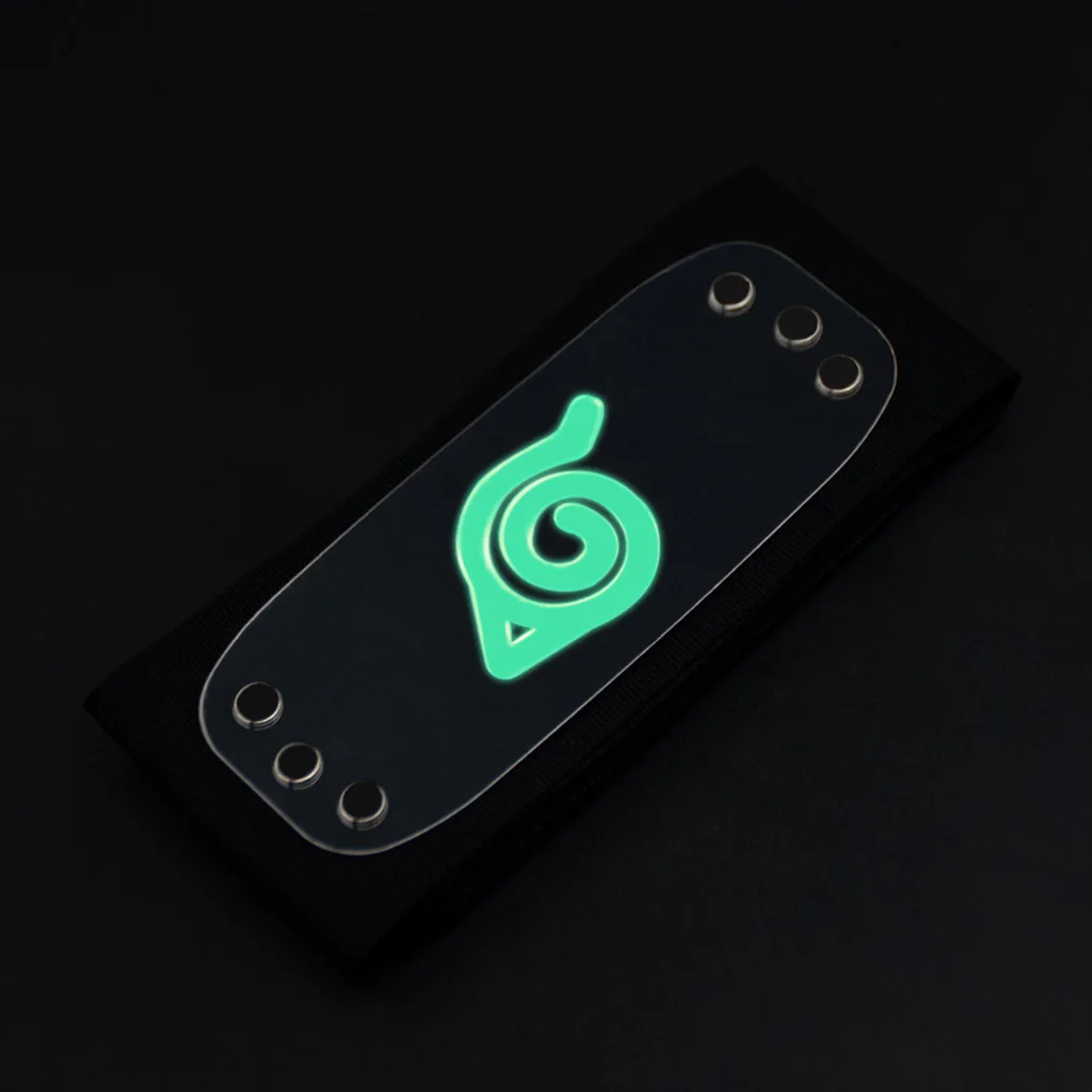 

Japanese Anime Ninja Luminous Headband Logo Metal Hairband Forehead Protector Halloween Cosplay Accessories Fluorescent Headwear