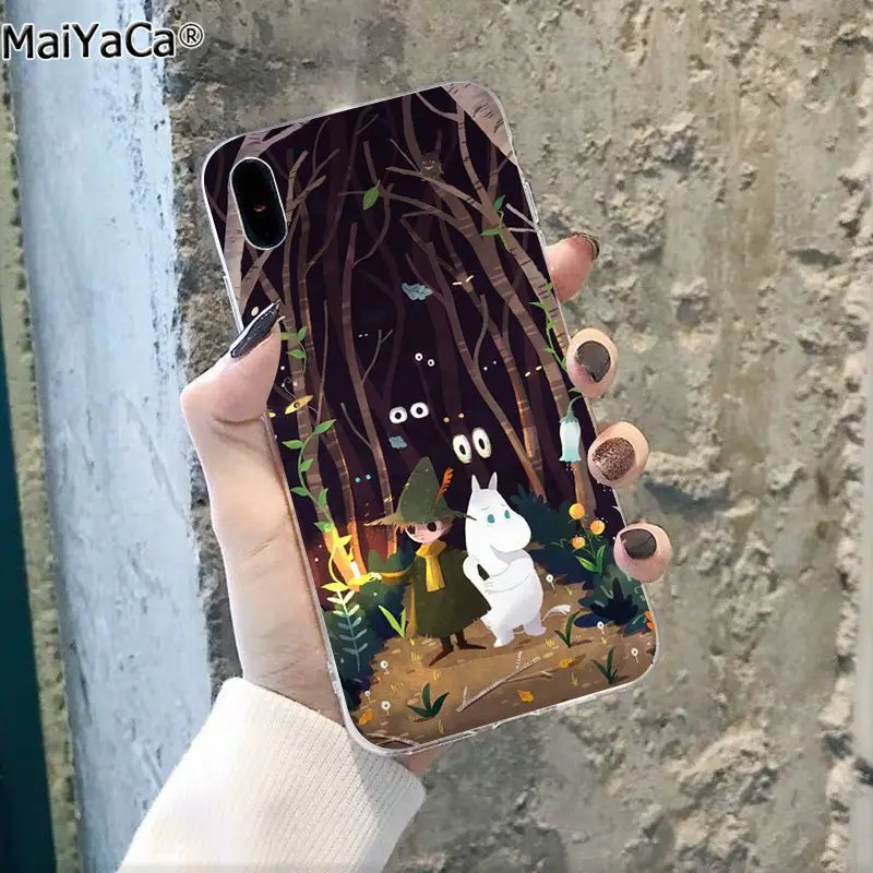 MaiYaCa Бегемот Муми-Тролль милый мультфильм животных черный чехол для телефона чехол для Apple iphone 11 pro 8 7 66S Plus X XS MAX 5S SE XR