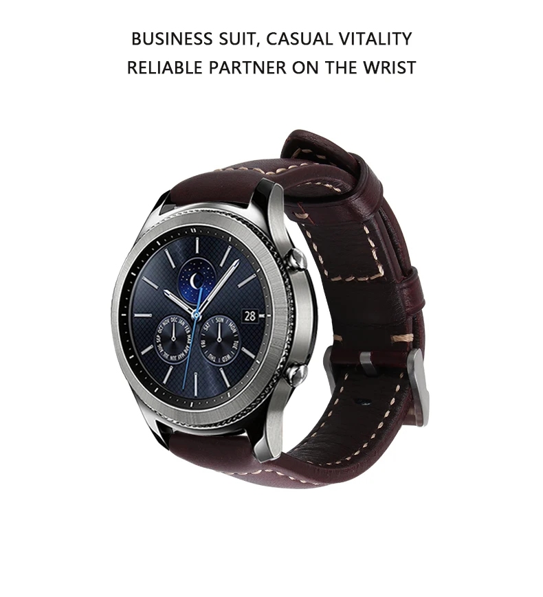 Итальянский ремешок из натуральной кожи 22 мм для samsung gear S3 Classic Frontier gear 2 Neo Live huawei Watch Band