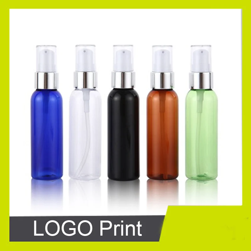 50 шт./лот 60 мл ПЭТ бутылка с серебряной Алюминий насос крышка пустые Пластик