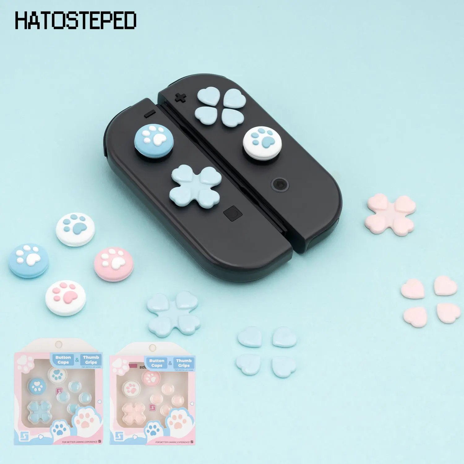 

HATOSTEPED D-Pad Cross Moving Button Skin Caps Joystick Thumb Grip Caps Cover Shell For Nintendo Switch NS Joycon Accesories