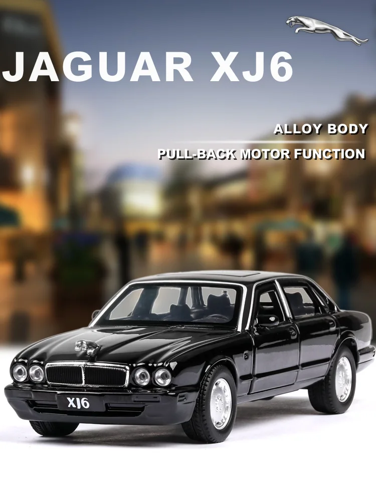 1:32 JAGUAR XJ6, литая спортивная модель автомобиля, Супер гоночный подъёмный задний руль, оттягивающийся назад для детей, Томас, автомобиль, игрушки для мальчиков