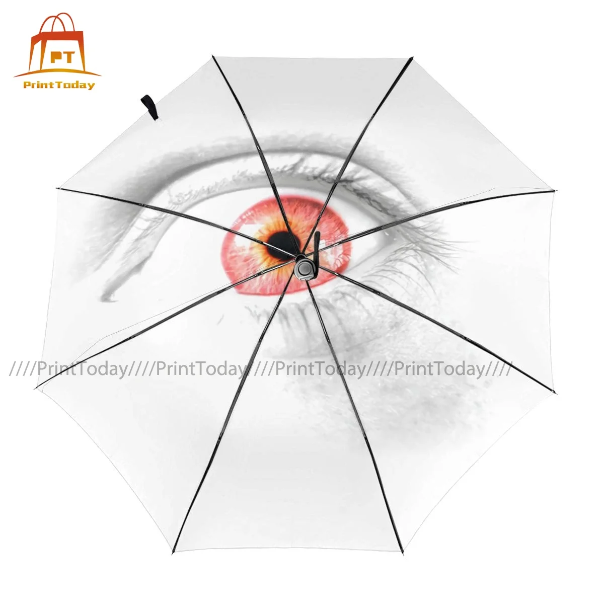 

Red Ball Umbrella Cute Reinforced Umbrella Painting Travel Anti UV Auto Umbrella