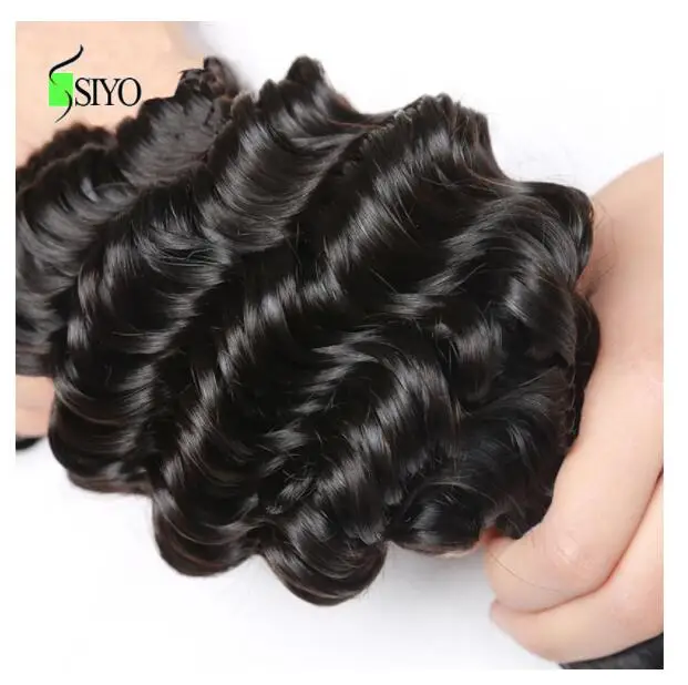 SIYO Hair перуанские волнистые волосы 4 пучка 100% человеческие для наращивания