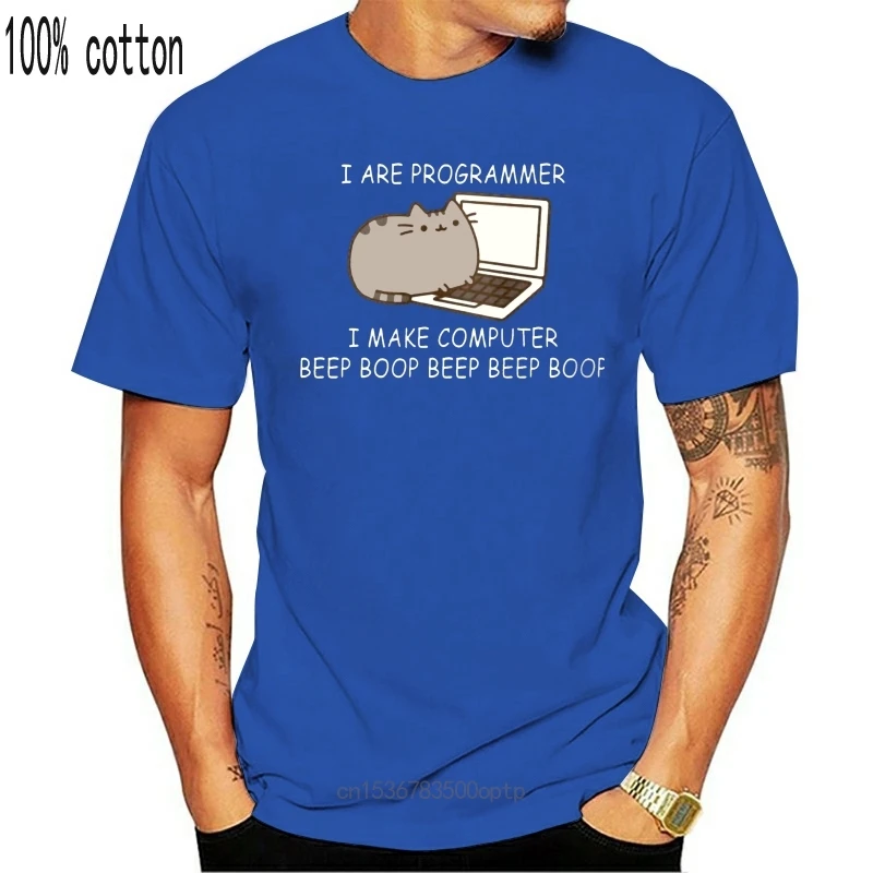 New Retro 100% Cotton Prin T Shirt Tee Fashion Short Sleeve O Neck Mens I Are Programmer I Make Computer Beep Boop Coder T Shirt