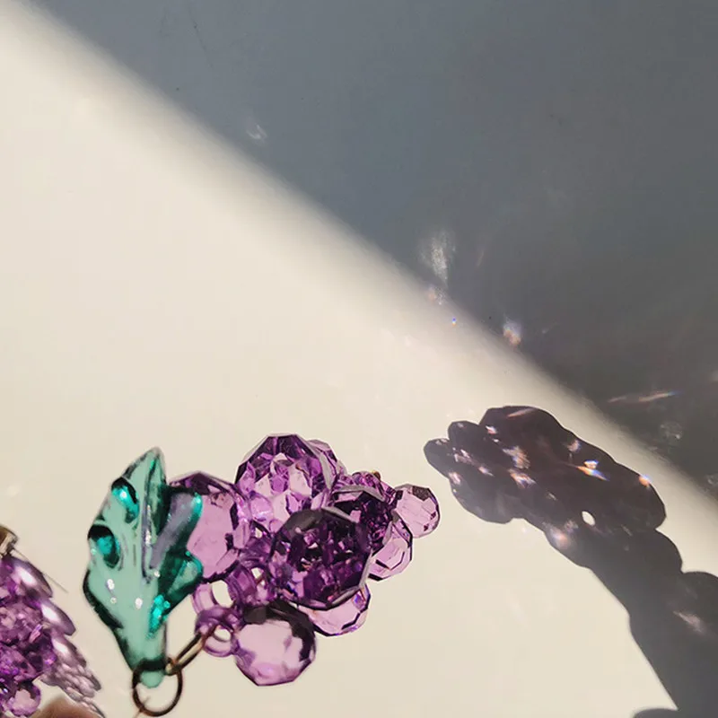 Модные Акриловые большие фиолетовые висячие серьги в виде фруктов для женщин