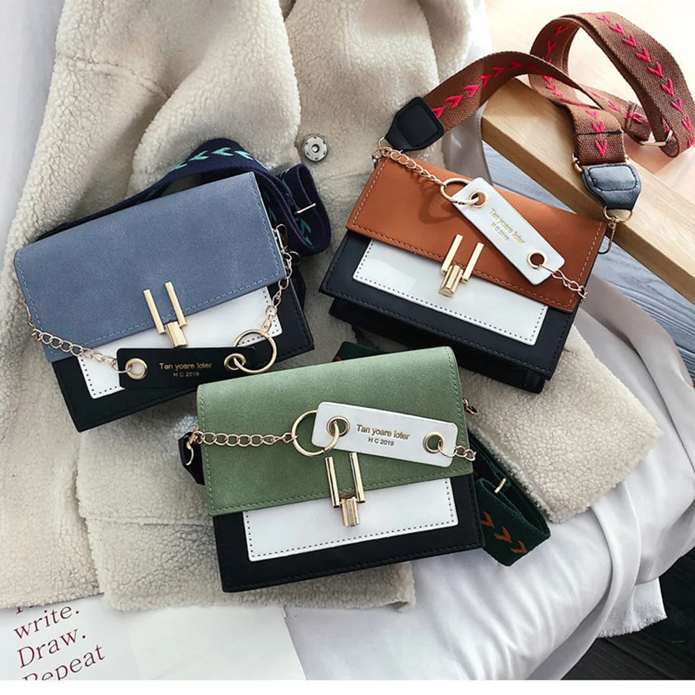 

Mini Handbags Women Fashion Ultra Fire Retro Wide Shoulder Strap Messenger Bag Purse Simple Style Crossbody Bags