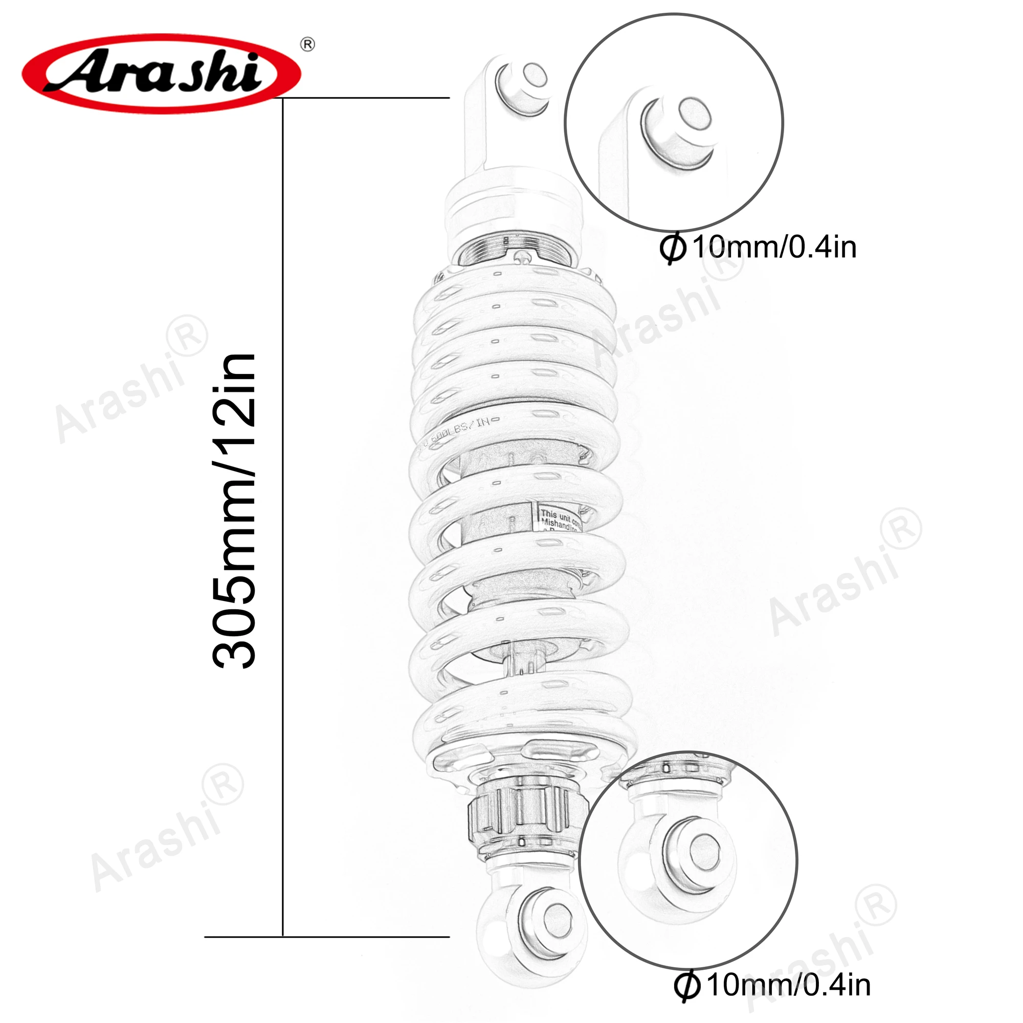 Универсальные амортизаторы для мотоцикла или скутера 305 мм 12 мм| |