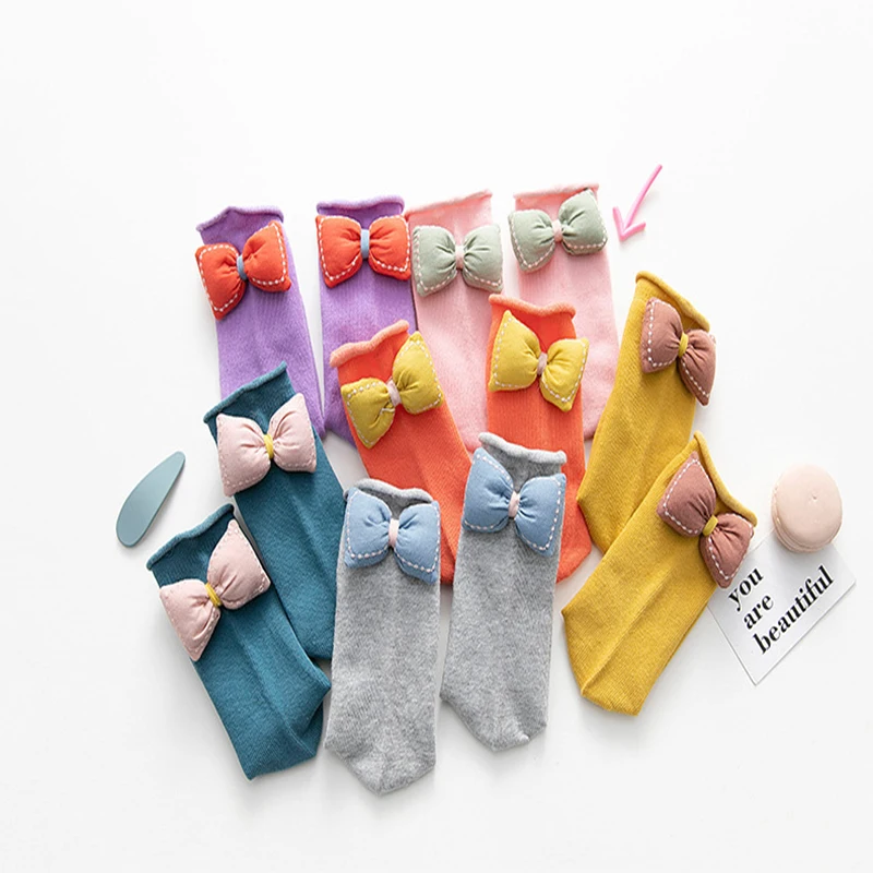 6 цветов детские теплые хлопковые милые осенние тонкие модные удобные носки до