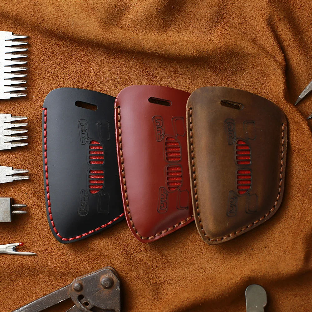 Кожаный складной чехол KEYYOU с дистанционным управлением и 3 кнопками для