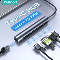 joyroom 7 in 1 type c hub docking station for samsung huawei hdmi compatible usb 3 0 lan charging station for macbook notebooks