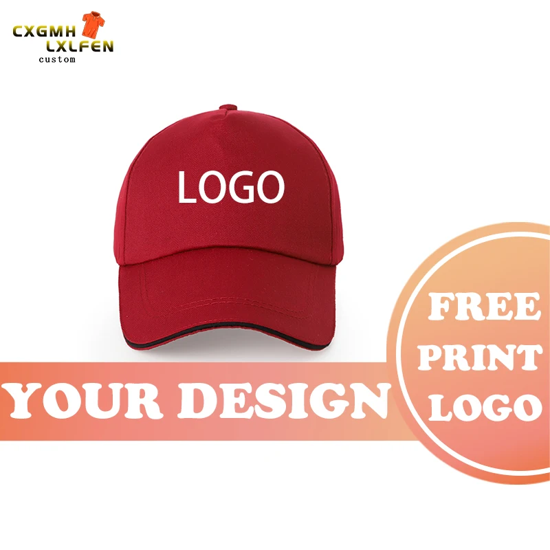 Бейсболка унисекс многоцветная Кепка с логотипом на заказ однотонная принтом