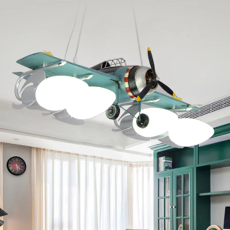 Современный подвесной светильник в виде самолета креативная Светодиодная лампа
