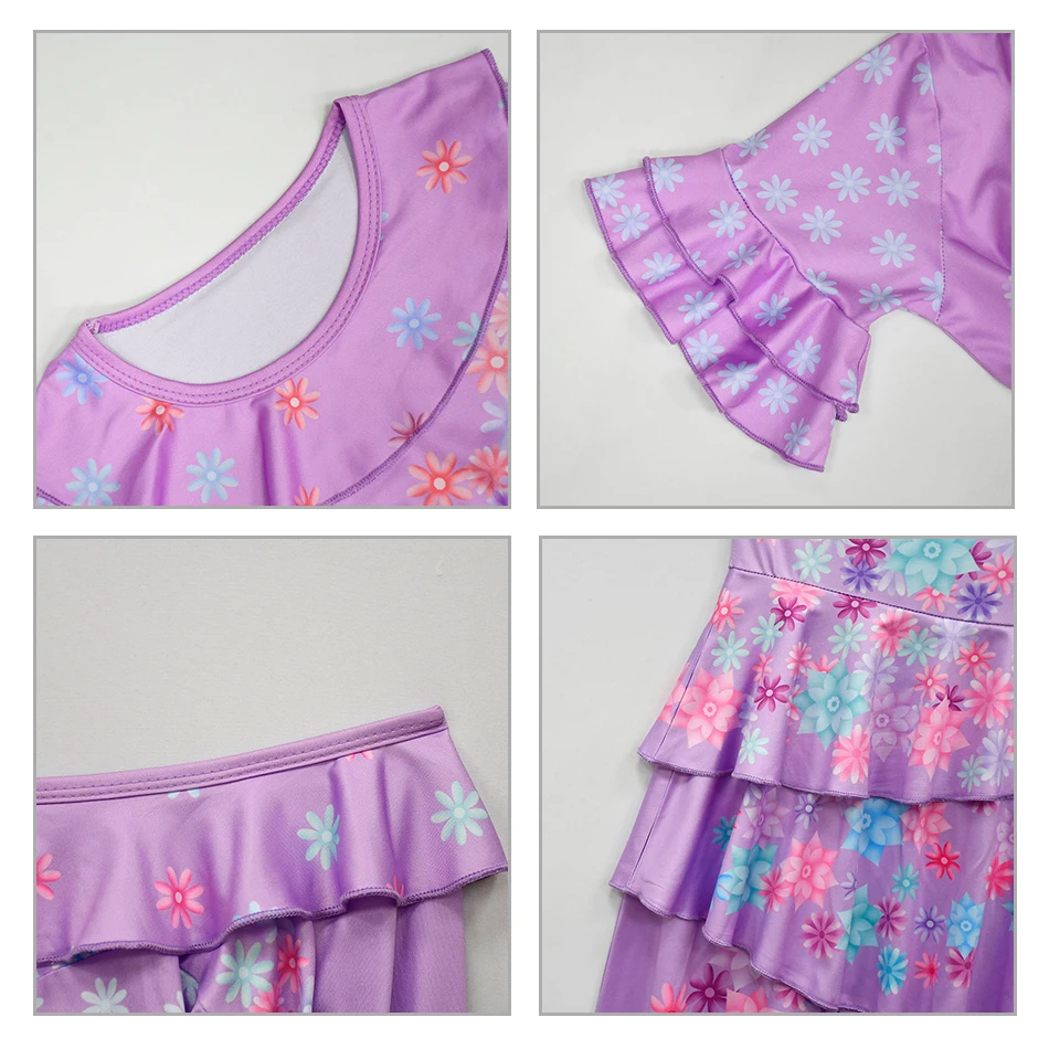 NEW Disney Encanto Isabela Madrigal Cosplay Costume Floral Girl Lotus Leaf Princess Dress Children Birthday Carnival Party |