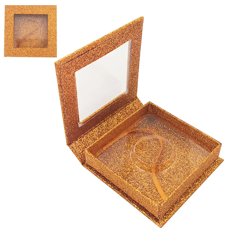 

New 25MM Mink Faux Cils False Eyelash Packaging Box Wholesale Lash Square Magnetic Orange Boxes eyelashe Package Makeup Case