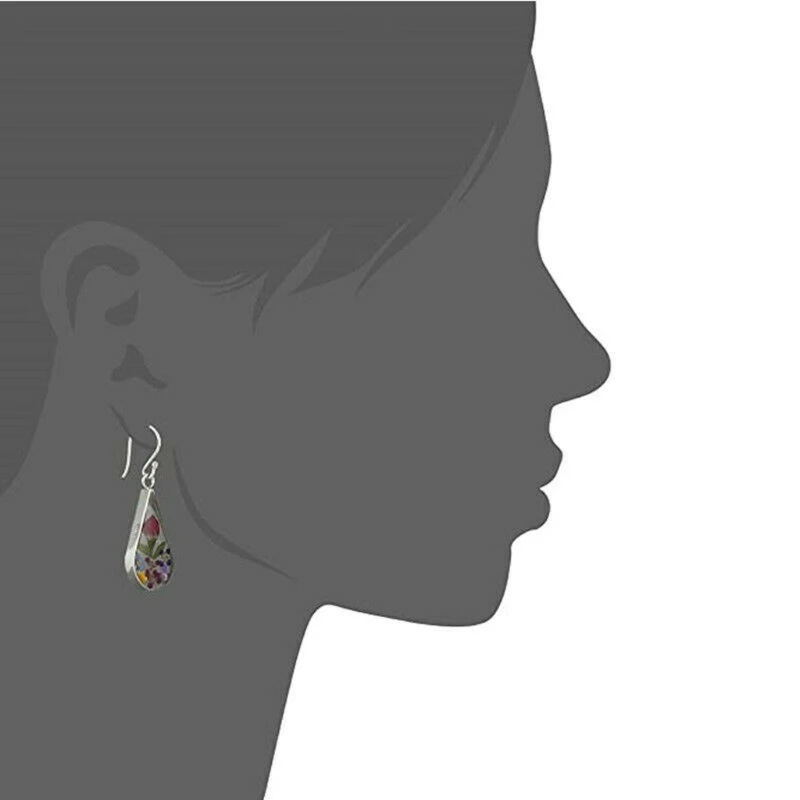 

Women Red Pressed Rose Flower Drop Earrings Women Natural Rose Flower Teardrop Dangle Resin Earrings Fashion Jewelry