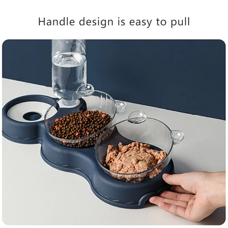 

Pet Cat Double Bowl Automatic Bowl Feeder Waterer White/Blue/Green/Pink