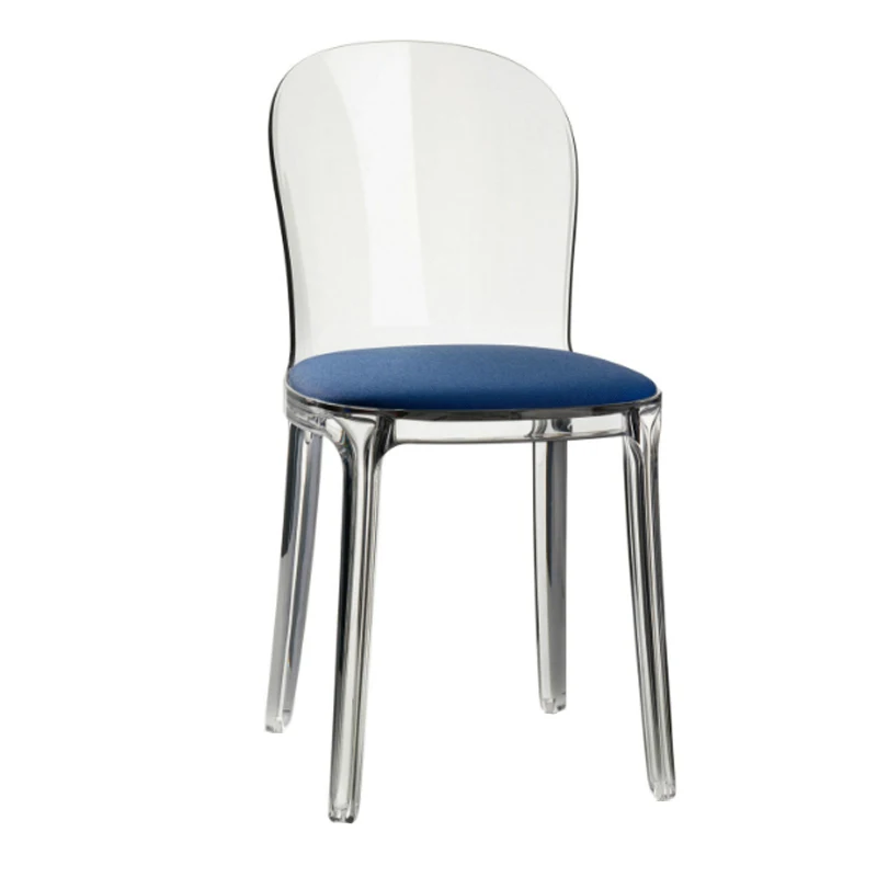 

Прозрачный акриловый стул в европейском стиле, повседневная креативная мягкая сумка, обеденный стул, простой современный пластиковый Хрус...