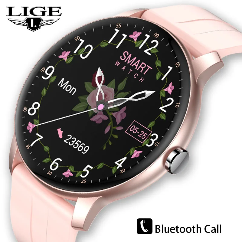 

LIGE Smart Watch Women Bluetooth Call Bracelet Blood Pressure Monitoring Clock Fitness Tracker Smartwatch Sports Women's Watch
