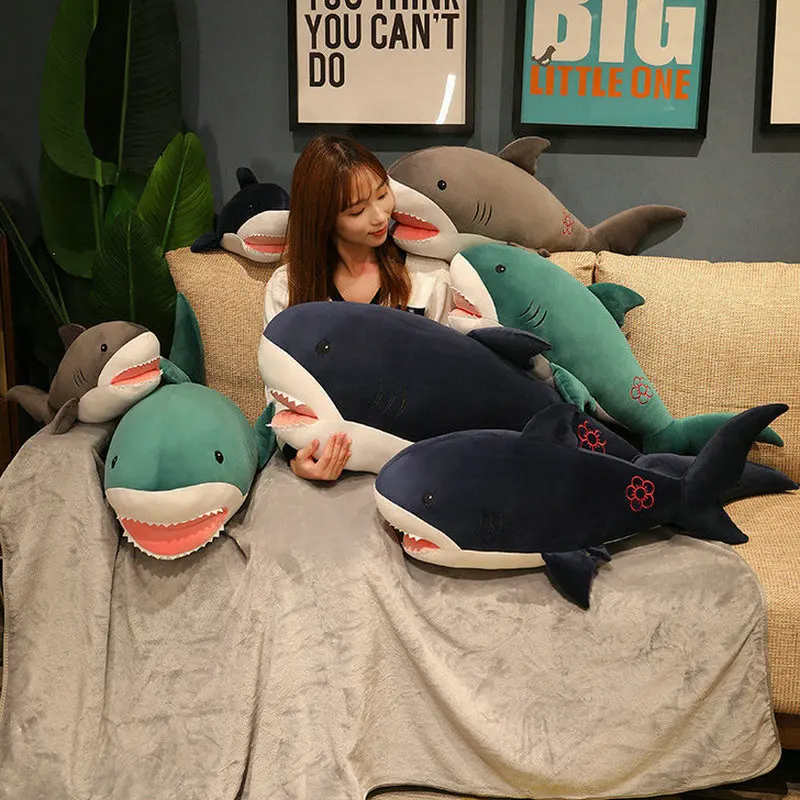 

New Arrived Fish Doll Love Shark Plush Toy Soft Stuffed Sofa PIllow Winter Hand Warm Cushion Baby Kids Birthday Christmas Gift