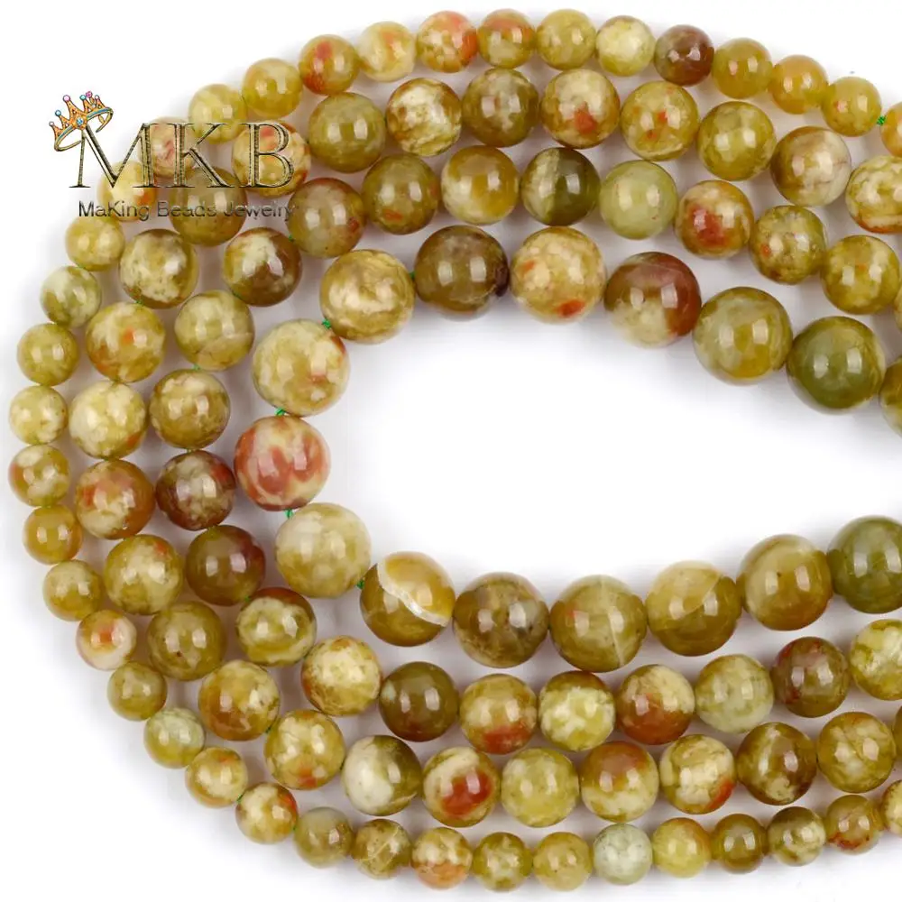 

Genuine Green Serpentine Natural Gemstones Round Beads For Jewelry Making 6 8 10mm Beads Diy Bracelet Necklace Accessories 15"