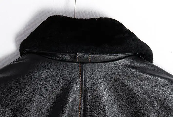

Avirex Fly Air Force Flight Fur Collar Genuine Leather Men Winter Black Sheepskin Coat Pilot Bomber Jacket 2020
