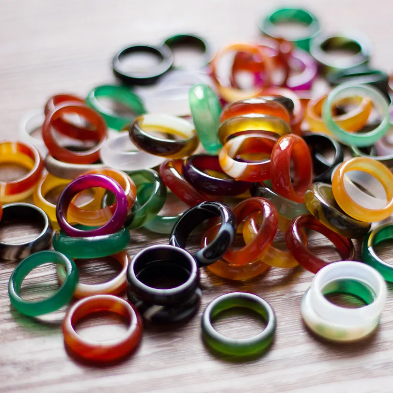 Кольца унисекс из натурального камня с нефритовым агатом | Украшения и