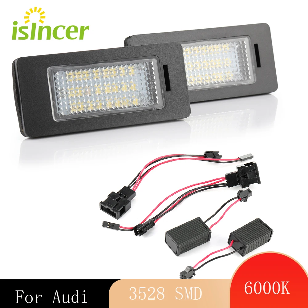 

Car Led License Plate Lights 2pcs White Car LED Number License Plate Lights lamp 12V for Audi A4 B8 A5 Q5 S5 TT S4 Error Free