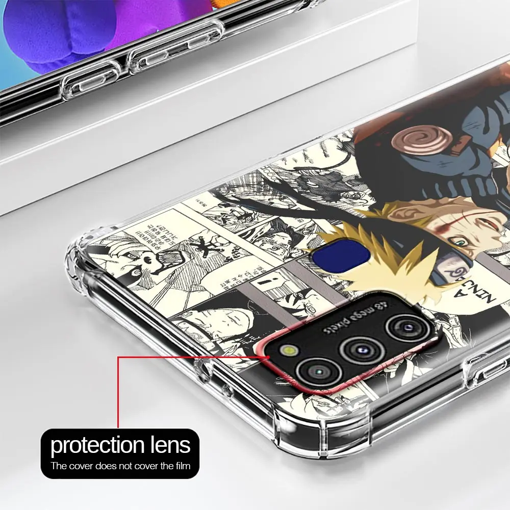 

Hokage Naruto Kakashi Airbag Shockproof Case for Samsung Galaxy M51 M31s M21 A50 A70 A51 A71 S20 FE S20 Ultra 5G Phone Cover