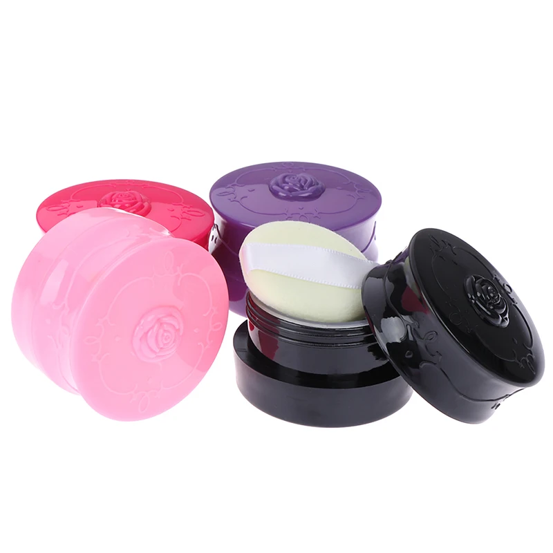 Пустая коробка для пудры 10 г банка с буффами цветочный узор упаковка