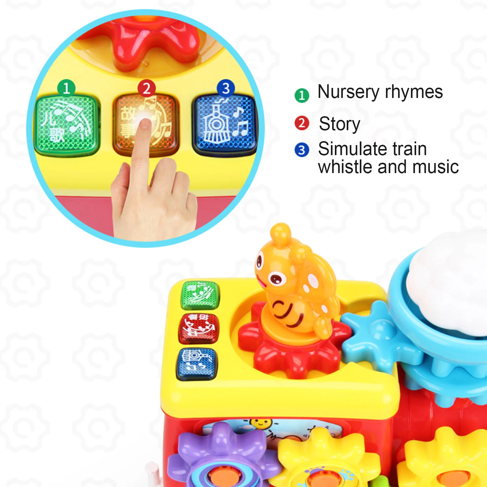 

Cartoon Animal Train Gear Splicing DIY Assembly Educational Toy Kids Gift Set