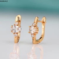 maikale fashion new stud earrings for women copper zirconia 585 rose gold earrings exquisite jewelry wedding party wholesale