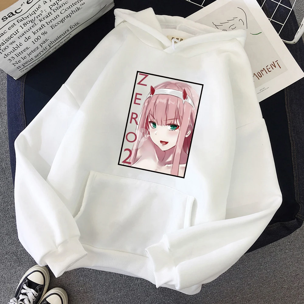 

Darling In The Franxx Anime Harajuku Zero TWO Print Hoodie Vintage Chic Outerwear Aesthetic Cosplay Costume Causal Tops