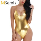 Модный женский летний однотонный облегающий клубный Боди без рукавов, комбинезон, пляжная одежда, золотой, серебряный танцевальный трико