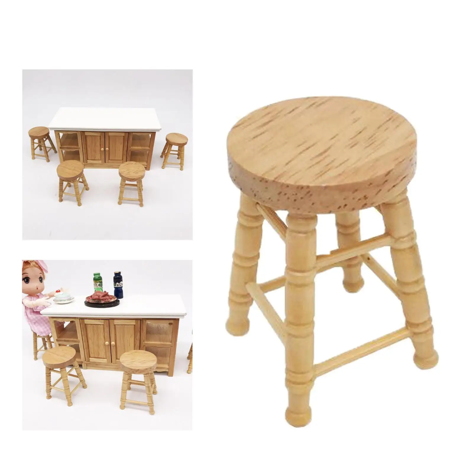 

Деревянный домик для кукол «сделай сам», масштаб 1/12, стул, аксессуары для украшения мебели, игрушки, подарки для детей старше 3 лет