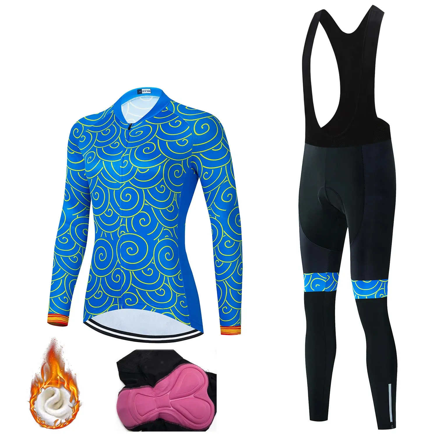 

SUDU SUDO Women Winter Thermal Fleece Cycling Jersey Set Super Warm Mountain Bicycle Cycling Sportswear Bike Cycling Clothing