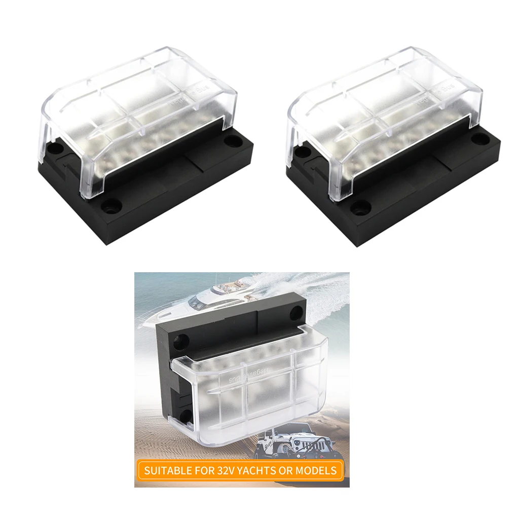 

2x 12Way Bus Bar Electrical Terminal Junction Box Distribution Block & Cover