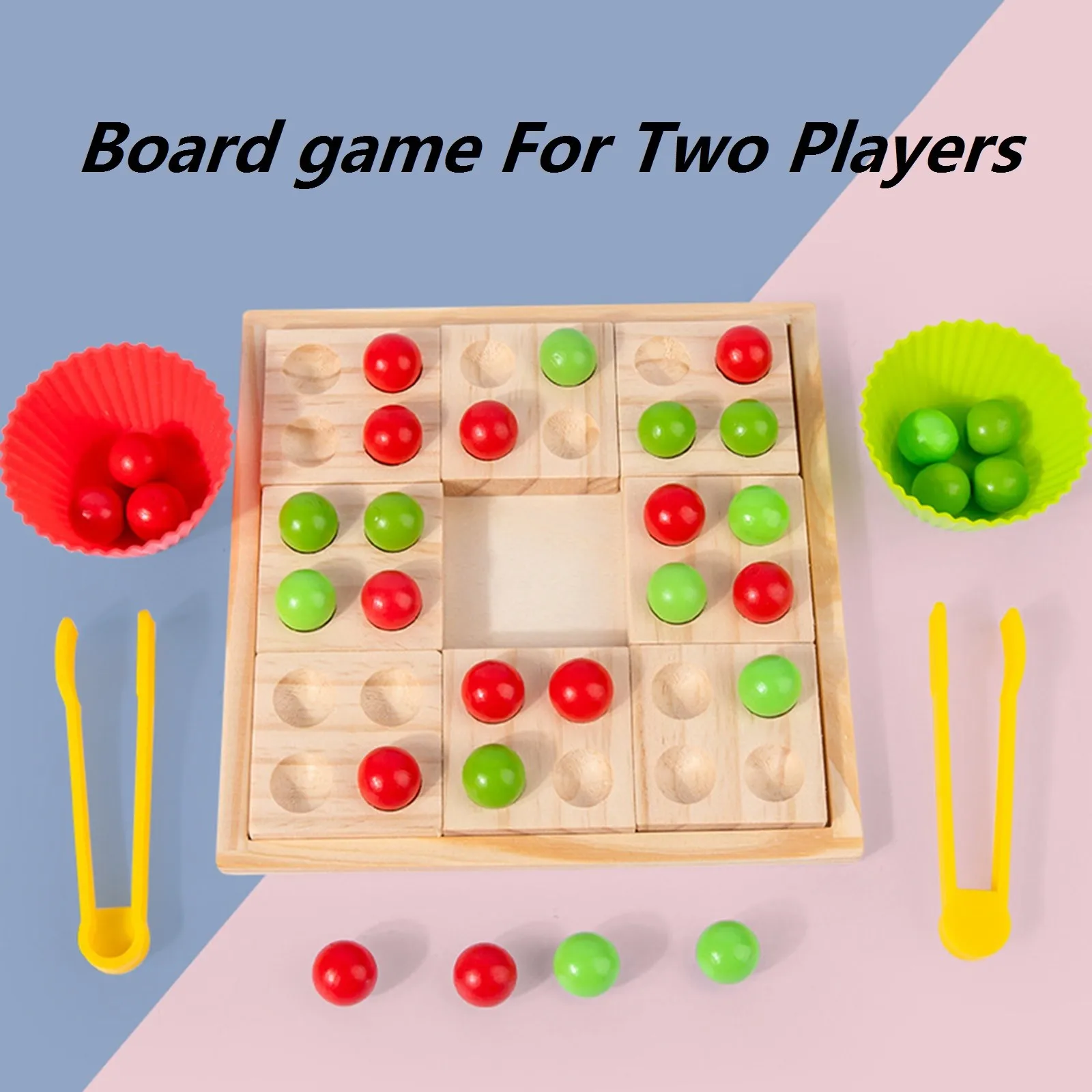 

Kids Montessori Wooden Brain Training Math Counting Clip Ball Color Sorting Matching Clip Chopstick Beads Game Puzzle Board Toy