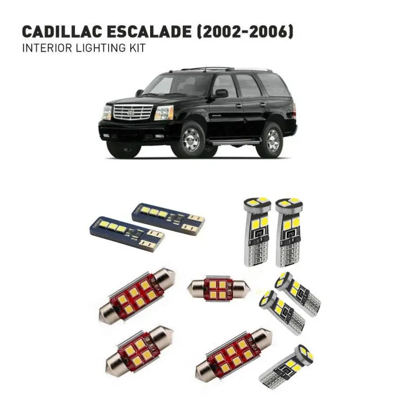 

For cadillac escalade 2002 2003 2004 2005 2006 19pc White Canbus Car LED Bulb Reading Ceiling Map Light Interior Kit Door Lamp