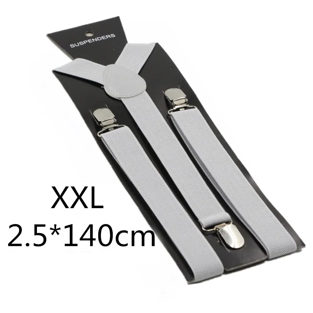 White grey-140cm Однотонные подтяжки унисекс для детей и взрослых, для мужчин, женщин, мальчиков и девочек, эластичные регулируемые детские аксессуары-скобы, 5 размеров, для родителей и детей - Цвет: White grey-140cm